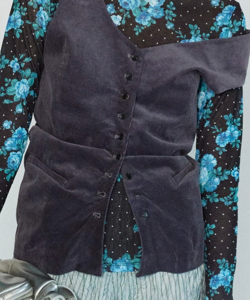 ベスト ジレ Corduroy Asymmetry Vest/コーデュロイアシンメトリーベストセットアップ対応 レディース | MAISON SPECIAL | 09