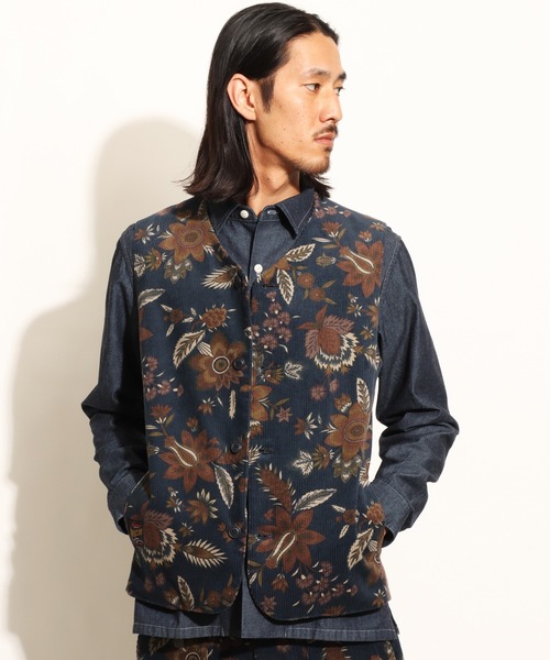ROTAR（ローター） ベスト ジレ Corduroy Botanical Vest メンズ 