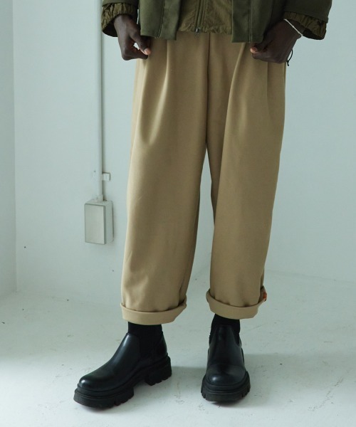 rehacer（レアセル） ワイドパンツ パンツ : Color Cord Tuck Pants