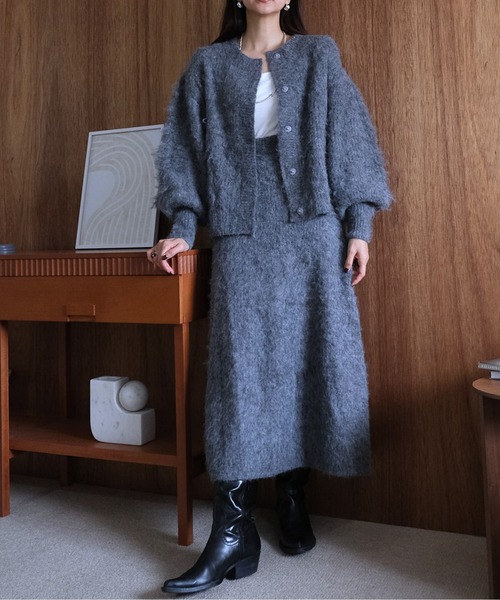 カーディガン KEGAKI KNIT CARDIGAN (ケガキカーデ)「5444017」 レディース CIEL'AIR カーディガン KEGAKI KNIT CARDIGAN (ケガキカーデ