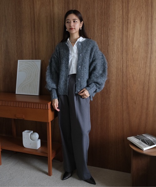 カーディガン KEGAKI KNIT CARDIGAN (ケガキカーデ)「5444017」 レディース CIEL'AIR カーディガン KEGAKI KNIT CARDIGAN (ケガキカーデ