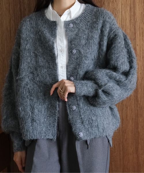 カーディガン KEGAKI KNIT CARDIGAN (ケガキカーデ)「5444017」 レディース CIEL'AIR カーディガン KEGAKI KNIT CARDIGAN (ケガキカーデ