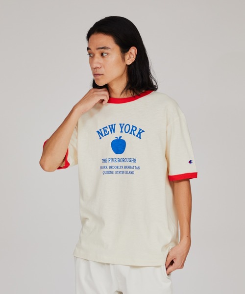 Champion チャンピオン 半袖 Tシャツ メンズ リンガーTシャツ