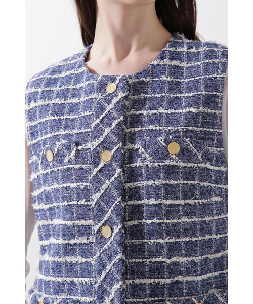 PINKY&DIANNE ベスト ジレ ツイードジレ レディース : ZOZOTOWN Yahoo