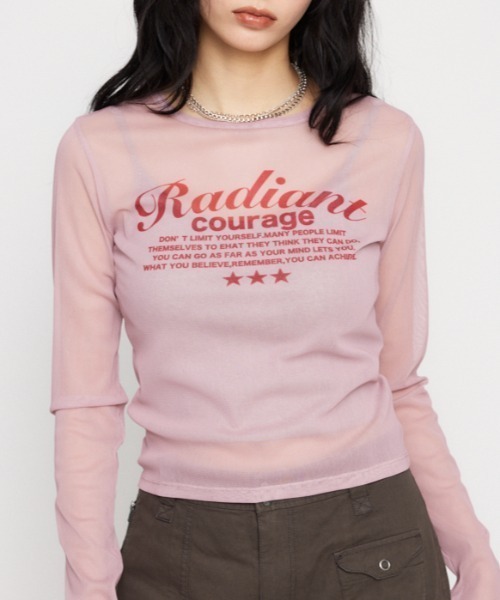 LAGUA GEM（ラグアジェム） tシャツ SHEER LOGO PRINT トップス
