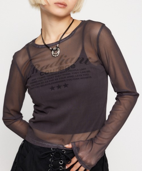 LAGUA GEM（ラグアジェム） tシャツ SHEER LOGO PRINT トップス