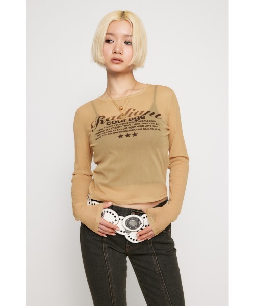 LAGUA GEM（ラグアジェム） tシャツ SHEER LOGO PRINT トップス
