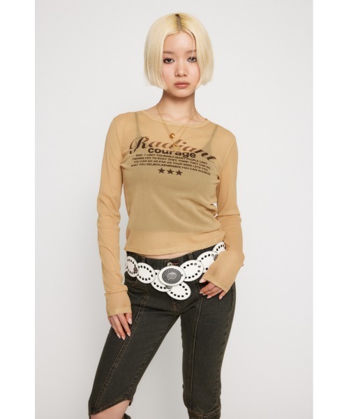 LAGUA GEM（ラグアジェム） tシャツ SHEER LOGO PRINT トップス