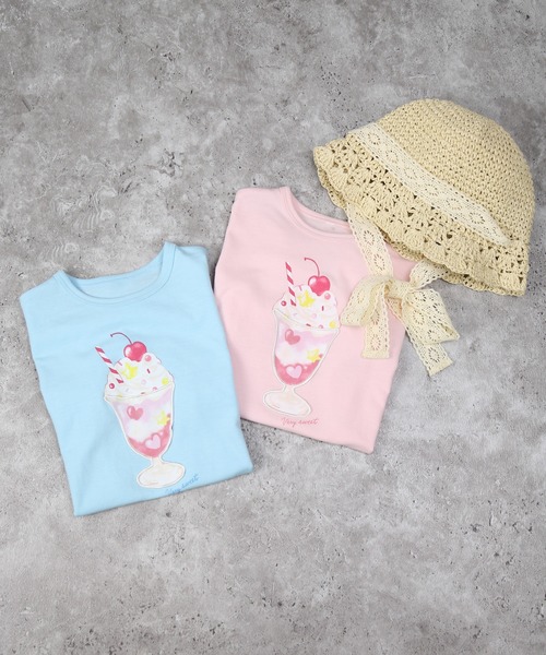 la poche biscuit（ラポシェビスキュイ） tシャツ パフェ柄Tシャツ