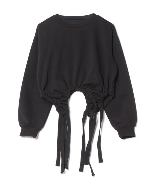 tシャツ スウェットギャザートップス レディース