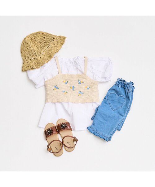 TAN フラワーニットコルセット♡ビスチェ お値下げ HER CLOSET（ハークローゼット）の「【shemoshelly】WEB限定