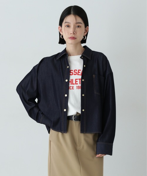 ブラウス シャツ デニムライクデザインシャツ レディース N.Natural Beauty Basic ブラウス シャツ デニムライクデザイン