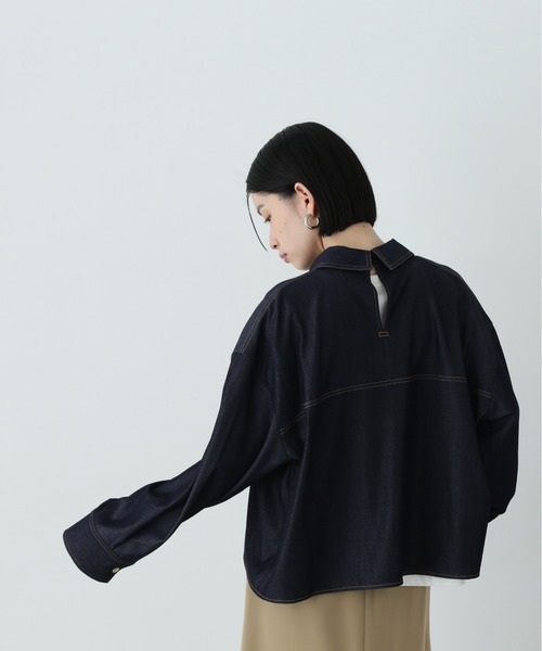 ブラウス シャツ デニムライクデザインシャツ レディース N.Natural Beauty Basic ブラウス シャツ デニムライクデザイン