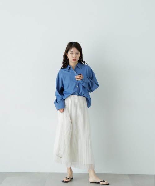 ブラウス シャツ デニムライクデザインシャツ レディース N.Natural Beauty Basic ブラウス シャツ デニムライクデザイン