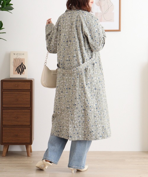 Emago（イマゴ） トレンチコート コート ミニフラワー総柄刺繍トレンチ