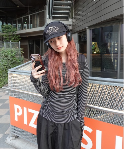 tシャツ シアーボーダーロンTee レディース