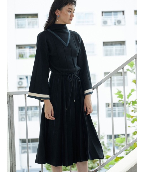 PAMEO POSE（パメオ ポーズ） ニットワンピース FREE レッド  