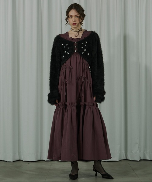 「Ezick」 ニットボレロ FREE グレー系その他 レディース_画像2