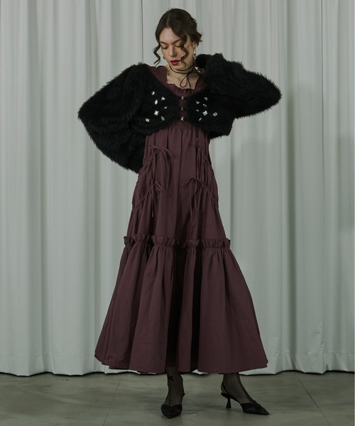 「Ezick」 ニットボレロ FREE グレー系その他 レディース_画像3