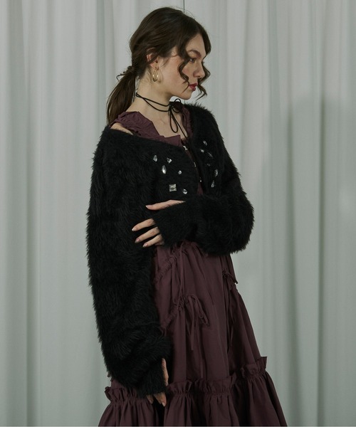 「Ezick」 ニットボレロ FREE グレー系その他 レディース_画像6