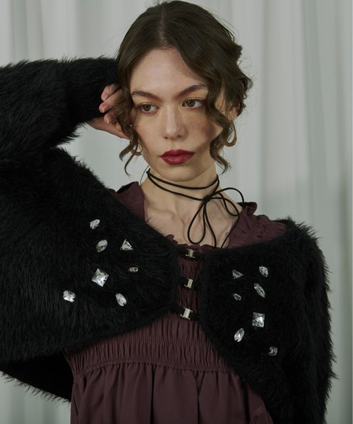 「Ezick」 ニットボレロ FREE グレー系その他 レディース_画像8