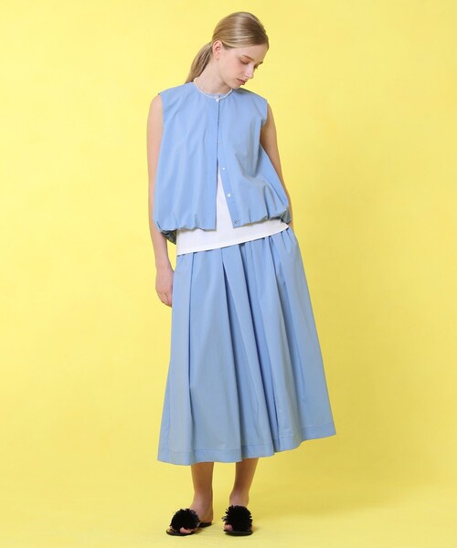 ブラウス シャツ 「セットアップ対応商品」ストレッチナイロンバルーンジレ ブラウス レディース ANAYI ブラウス シャツ 「セットアップ対応商品」ストレッチ