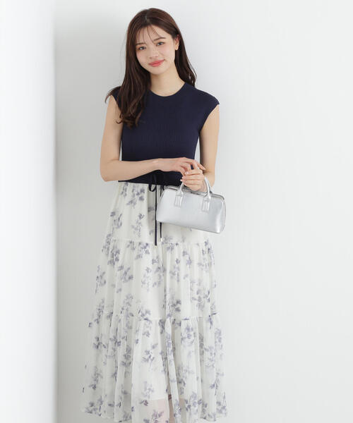 PROPORTION BODY DRESSING ボウタイドッキングニットワンピ セール】ボウタイドッキングニットタイトワンピース(505375560