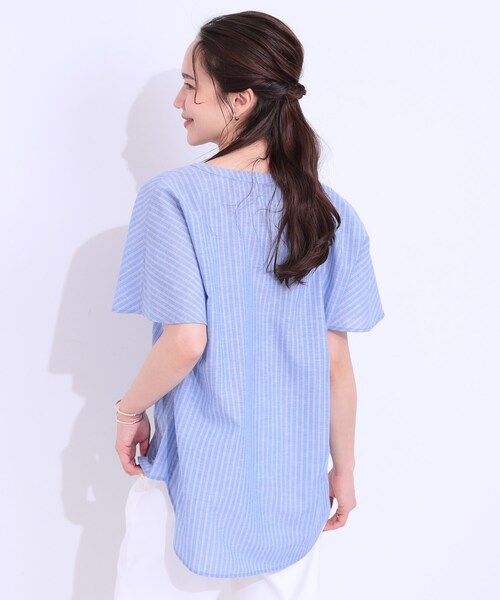 SHOO・LA・RUE（シューラルー） リネンシャツ ブラウス シャツ 半袖