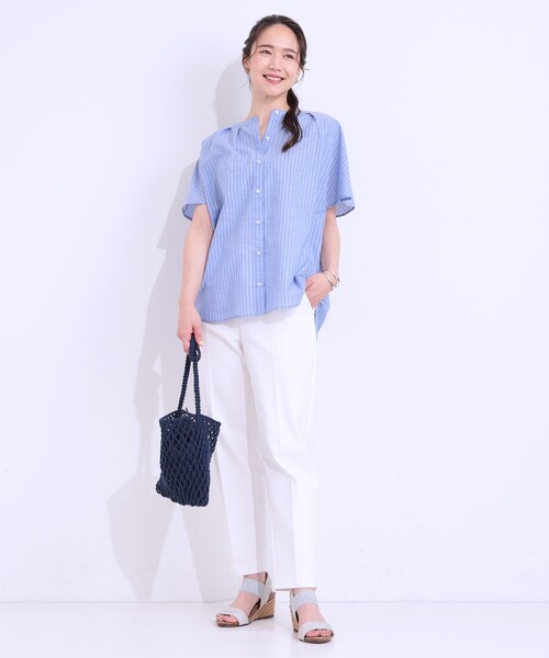SHOO・LA・RUE（シューラルー） リネンシャツ ブラウス シャツ 半袖