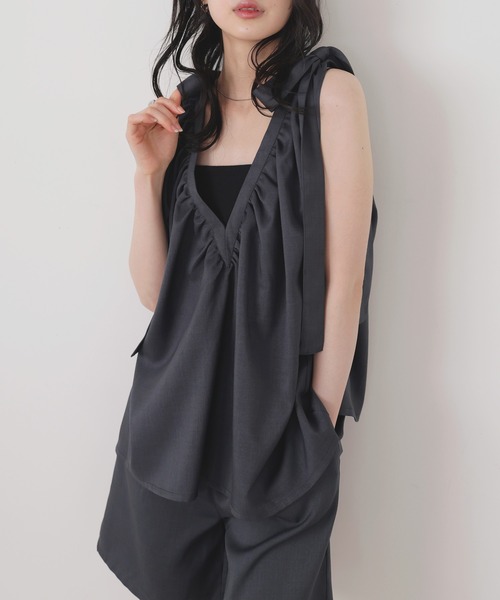 ブラウス シャツ ショルダーリボンブラウス / 1215110410 レディース LIAN ブラウス シャツ 2WAYショルダーリボントップス レディース