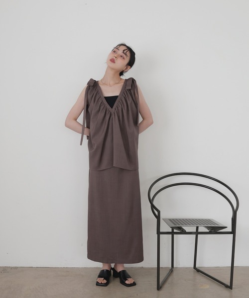 ブラウス シャツ 2WAYショルダーリボントップス レディース LIAN ブラウス シャツ 2WAYショルダーリボントップス レディース