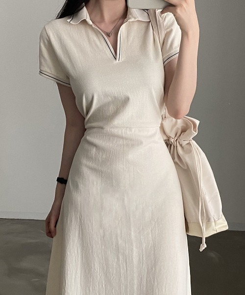 FREE STYLISTS ワンピース YUGA_YGMC V-neck polo dress