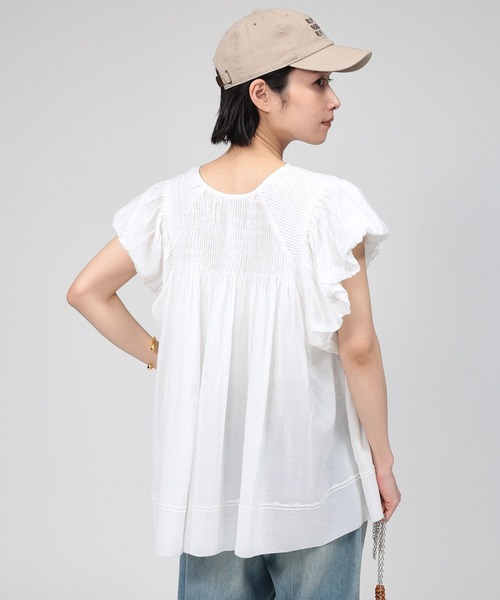 【タイムセール実施】【今期】BABYLONE フレンチスリーブタックプルオーバー BABYLONE tシャツ フレンチスリーブタックプルオーバー