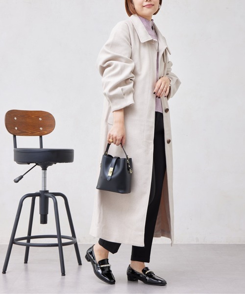 Chez toi（シェトワ） ステンカラーコート FREE グリーン レディース