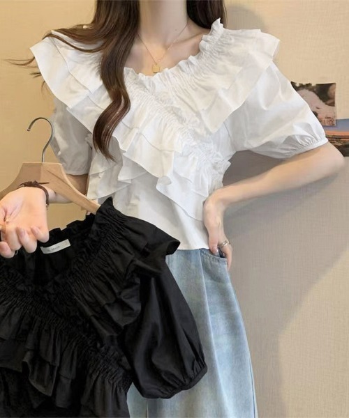 miniministore ブラウス シャツ フリルブラウス シャーリング