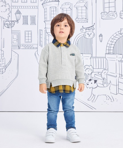 Combi mini トレーナー カノコ裏起毛襟付きBIGトレーナー キッズ 子供