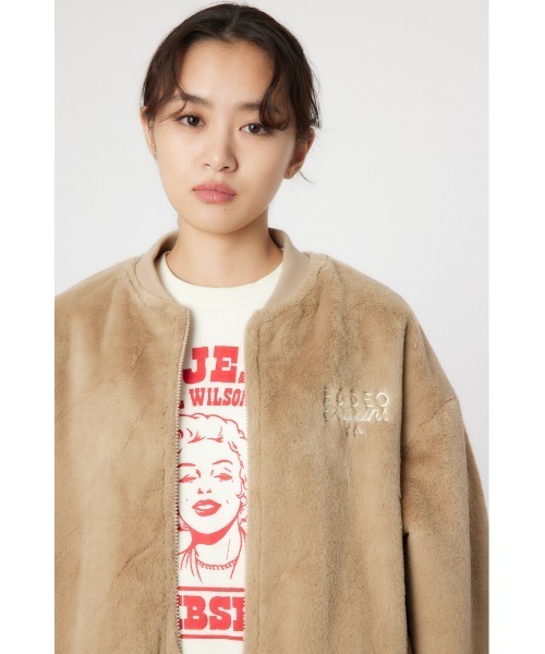 「RODEO CROWNS WIDE BOWL」 ジップアップブルゾン LARGE アイボリー レディース_画像4