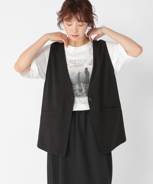 未使用品♪ cen. パイピング　リネンライク　ベスト　ジレ my clozette | 。 。 。 今夜 3/1 22:00〜 発売開始 cen リネン