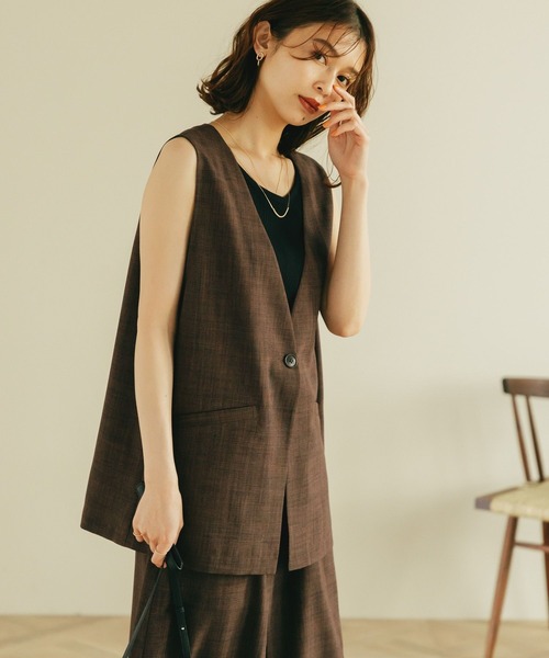 未使用品♪ cen. パイピング　リネンライク　ベスト　ジレ my clozette | 。 。 。 今夜 3/1 22:00〜 発売開始 cen リネン