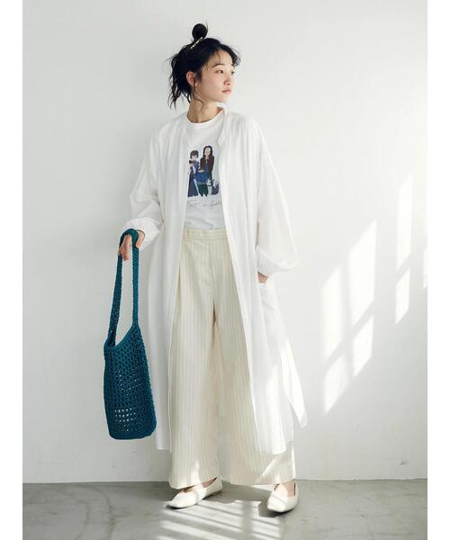 「CRAFT STANDARD BOUTIQUE」 長袖ワンピース FREE オフホワイト レディース_画像2