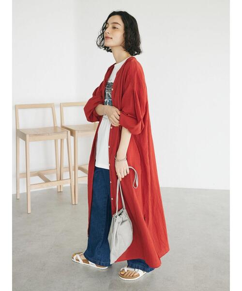 「CRAFT STANDARD BOUTIQUE」 長袖ワンピース FREE オフホワイト レディース_画像4