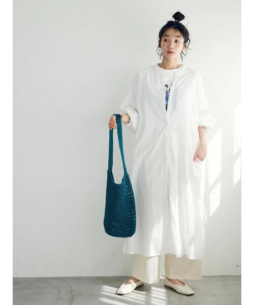 「CRAFT STANDARD BOUTIQUE」 長袖ワンピース FREE オフホワイト レディース_画像6