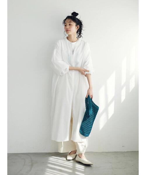 「CRAFT STANDARD BOUTIQUE」 長袖ワンピース FREE オフホワイト レディース_画像7