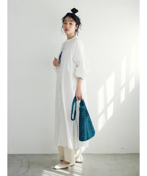 「CRAFT STANDARD BOUTIQUE」 長袖ワンピース FREE オフホワイト レディース_画像9
