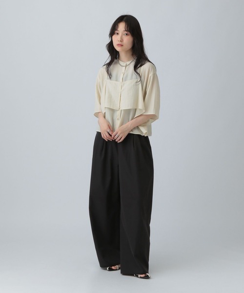 ブラウス シャツ キャミレイヤード5分袖シャツ　575324 レディース LEPSIM ブラウス シャツ キャミレイヤード5分袖シャツ 575324