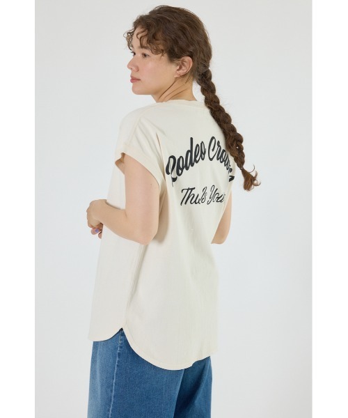 RODEO CROWNS WIDE BOWL FADEロゴノースリーブトップス