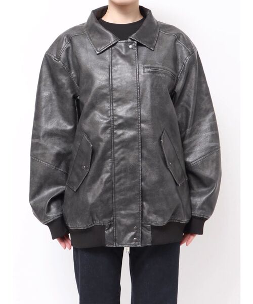 EMODA（エモダ） ブルゾン アウター ヴィンテージフェイクレザー