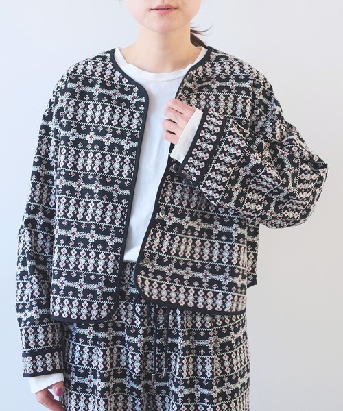 ブラウス シャツ 総刺繍haori 2way ブラウス レディース