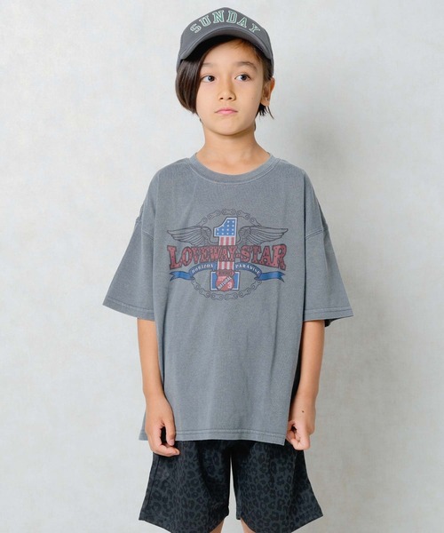 SHISKY（シスキー） tシャツ ピグメント染め オーバーサイズ プリント