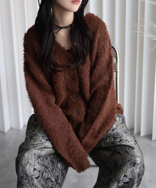 YENNA カーディガン 「テディベアカーディガン/プルオーバー」シャギー